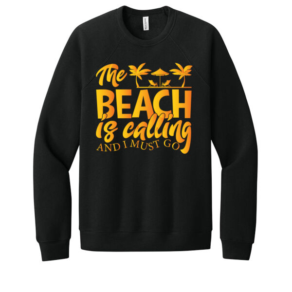 The Beach Is Calling - Unisex Premium Fleece Crew Sweatshirt Thumbnail