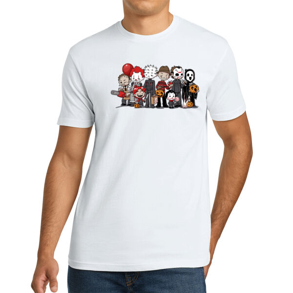 Cartoon Horror Friends - Unisex Premium Cotton T-Shirt Thumbnail