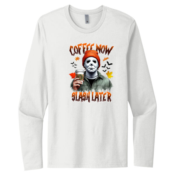 Michael Myers Coffee - Unisex Premium Cotton Long Sleeve T-Shirt Thumbnail