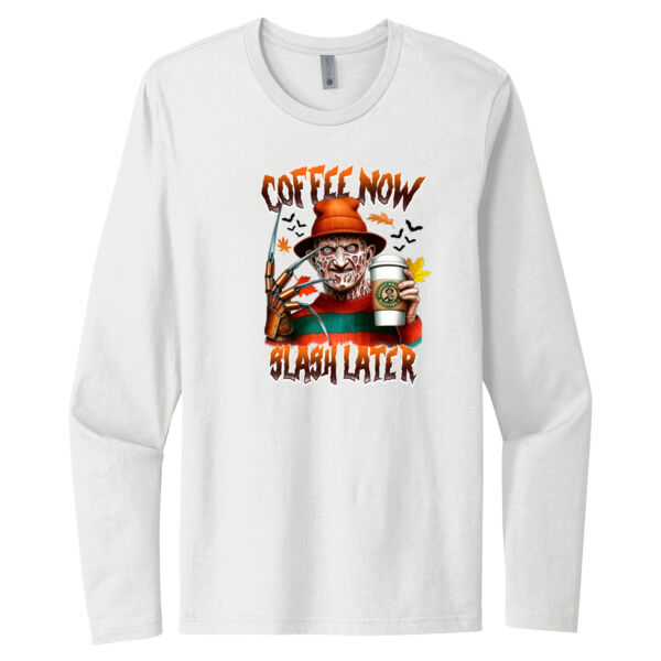 Freddy Krueger Coffee - Unisex Premium Cotton Long Sleeve T-Shirt Thumbnail