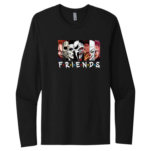 Halloween Horror Friends - Unisex Premium Cotton Long Sleeve T-Shirt Thumbnail