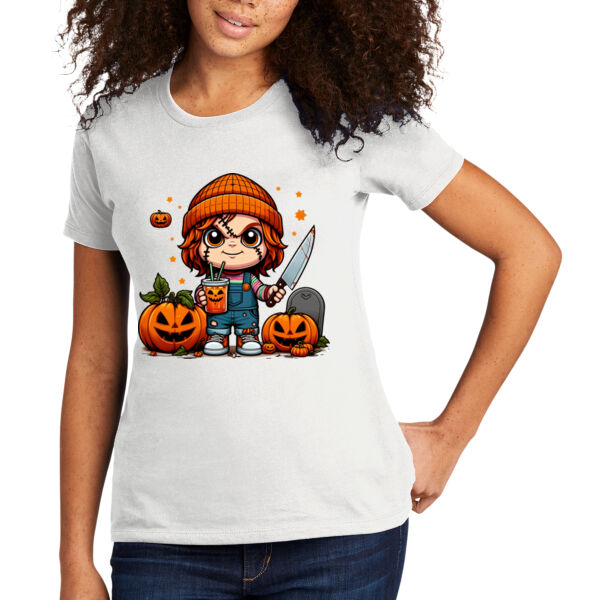 Happy Chucky - Women's Premium Cotton T-Shirt Thumbnail
