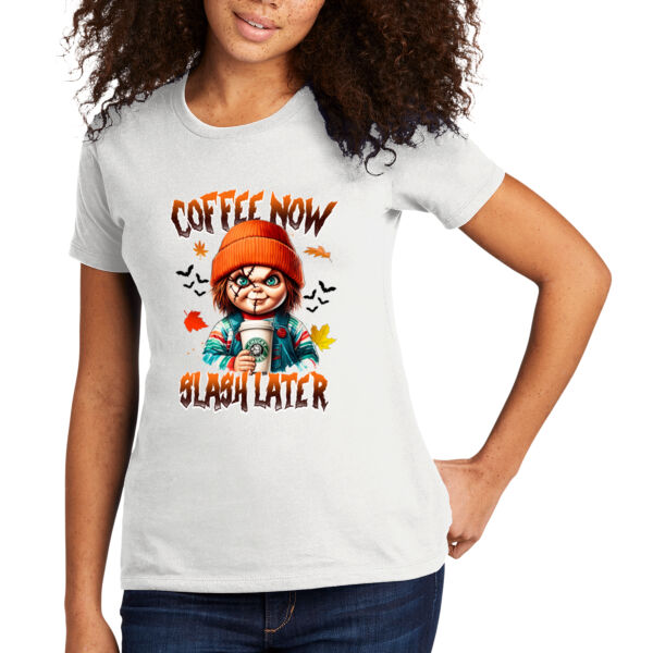 Chucky Coffee - Women's Premium Cotton T-Shirt Thumbnail