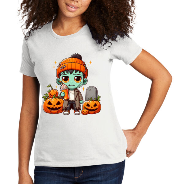 Happy Frankenstein - Women's Premium Cotton T-Shirt Thumbnail