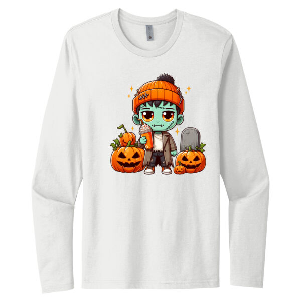 Happy Frankenstein - Unisex Premium Cotton Long Sleeve T-Shirt Thumbnail