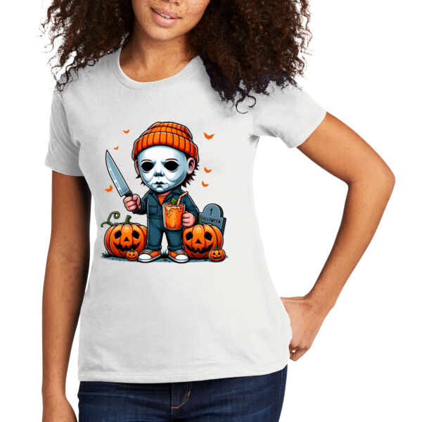 Happy Michael Myers - Women's Premium Cotton T-Shirt Thumbnail