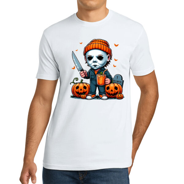 Happy Michael Myers - Unisex Premium Cotton T-Shirt Thumbnail