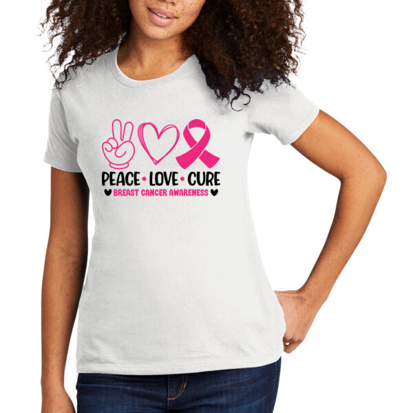 Peace, Love, Cure - Women's Premium Cotton T-Shirt Thumbnail