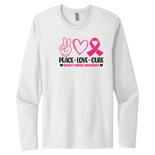 Peace, Love, Cure - Unisex Premium Cotton Long Sleeve T-Shirt Thumbnail