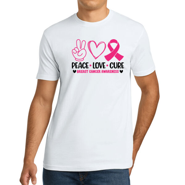 Peace, Love, Cure - Unisex Premium Cotton T-Shirt Thumbnail