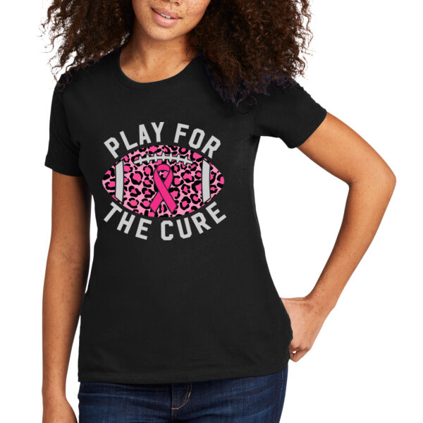 Play For The Cure Football - Women's Premium Cotton T-Shirt Thumbnail