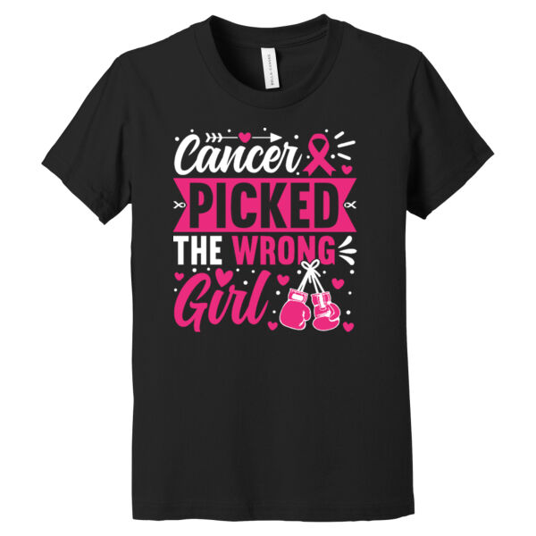 Cancer Picked The Wrong Girl - Youth Jersey Short Sleeve Tee Thumbnail