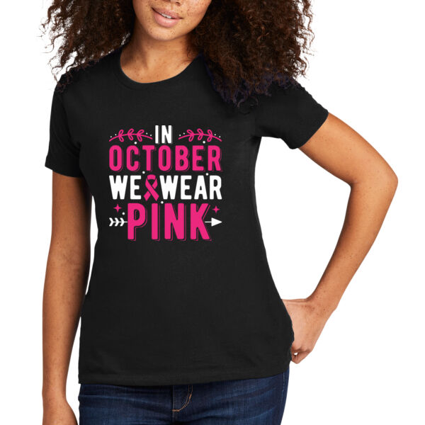 Wear Pink in October - Women's Premium Cotton T-Shirt Thumbnail