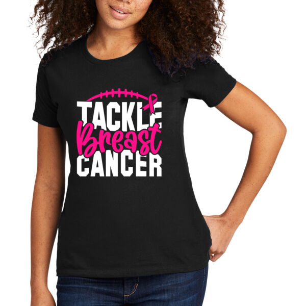 Tackle Breast Cancer - Women's Premium Cotton T-Shirt Thumbnail