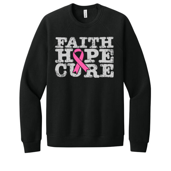 Faith Hope Cure - Unisex Premium Fleece Crew Sweatshirt Thumbnail