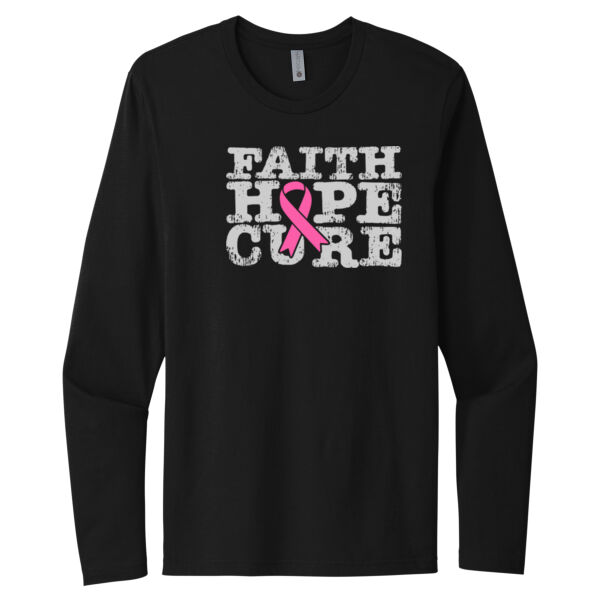 Faith Hope Cure - Unisex Premium Cotton Long Sleeve T-Shirt Thumbnail