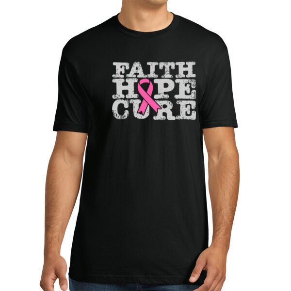 Faith Hope Cure - Unisex Premium Cotton T-Shirt Thumbnail