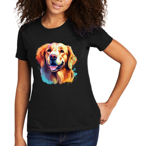 Golden Retriever - Women's Premium Cotton T-Shirt Thumbnail