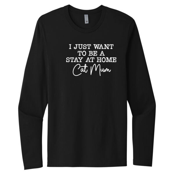Stay at Home Cat Mom - Unisex Premium Cotton Long Sleeve T-Shirt Thumbnail