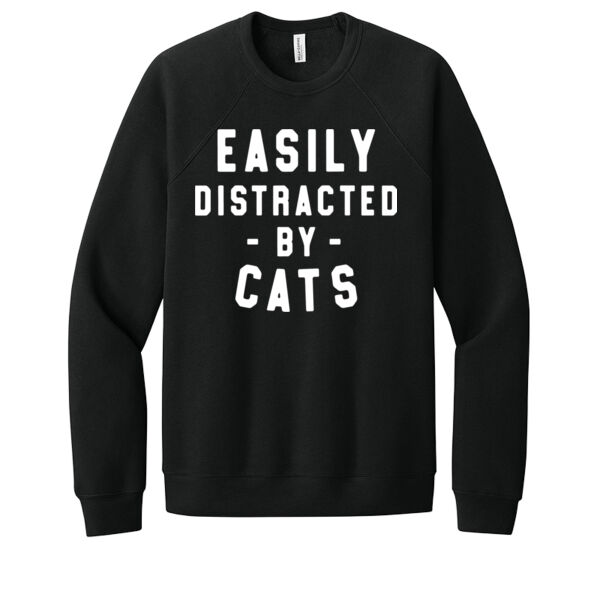 Distracted By Cats - Unisex Premium Fleece Crew Sweatshirt Thumbnail