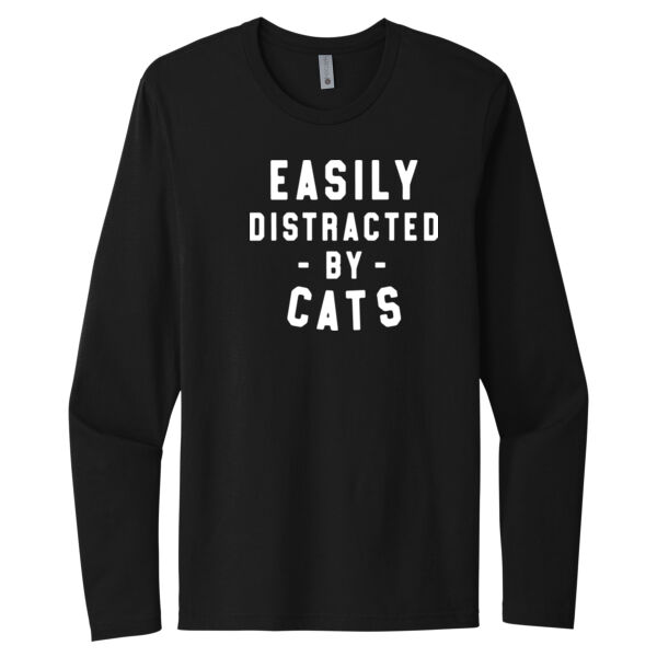 Distracted By Cats - Unisex Premium Cotton Long Sleeve T-Shirt Thumbnail