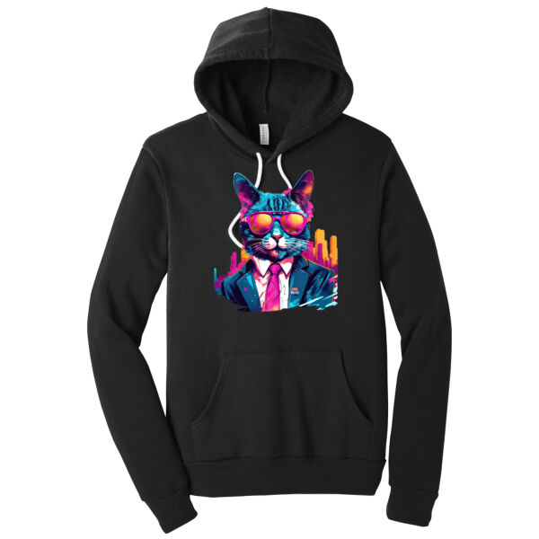 Suit Up Cat - Unisex Premium Fleece Hooded Sweatshirt Thumbnail