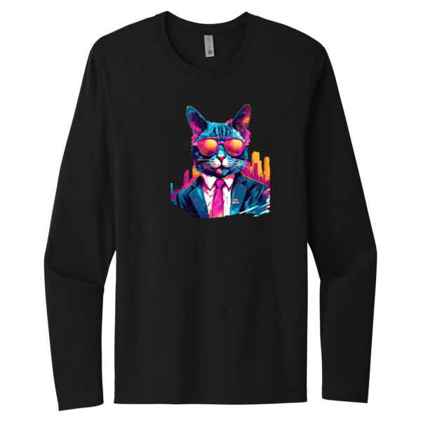 Suit Up Cat - Unisex Premium Cotton Long Sleeve T-Shirt Thumbnail