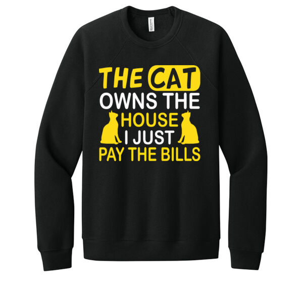 The Cat Owns the House - Unisex Premium Fleece Crew Sweatshirt Thumbnail