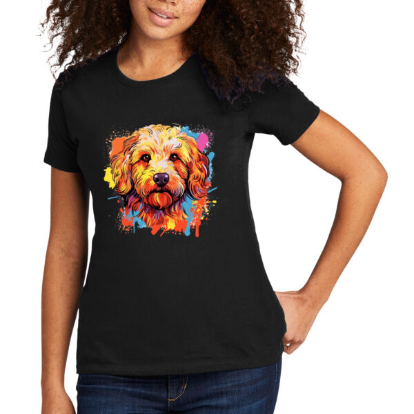 Golden Doodle Puppy - Women's Premium Cotton T-Shirt Thumbnail
