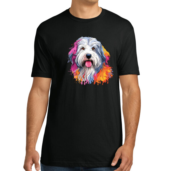 Old English Sheepdog - Unisex Premium Cotton T-Shirt Thumbnail