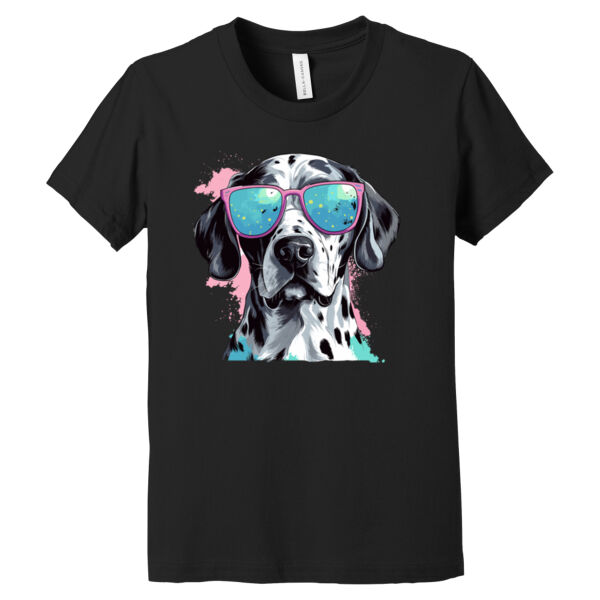 Dalmatian with Glasses - Youth Jersey Short Sleeve Tee Thumbnail