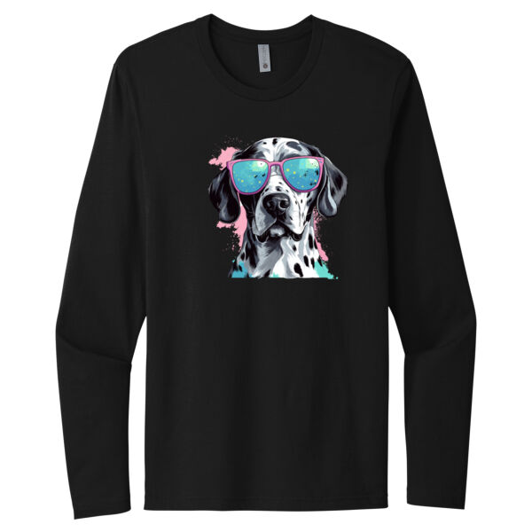 Dalmatian with Glasses - Unisex Premium Cotton Long Sleeve T-Shirt Thumbnail