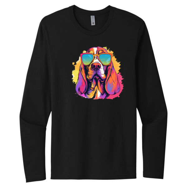 Basset Hound With Glasses - Unisex Premium Cotton Long Sleeve T-Shirt Thumbnail