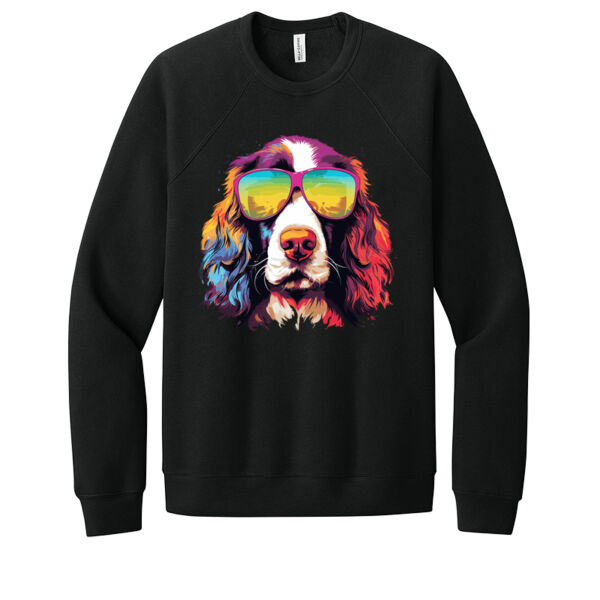 English Springer Spaniel With Glasses - Unisex Premium Fleece Crew Sweatshirt Thumbnail