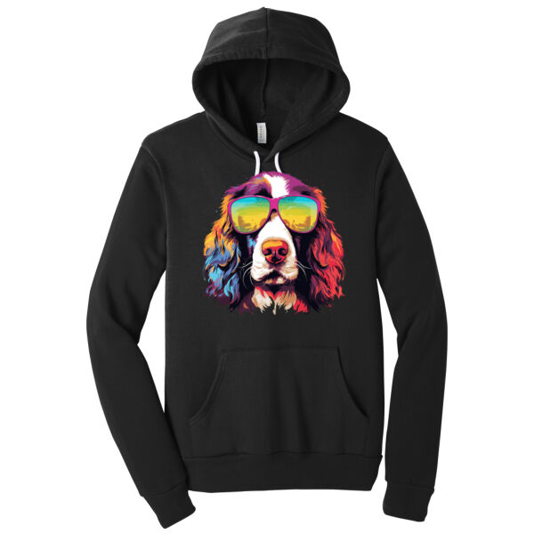 English Springer Spaniel With Glasses - Unisex Premium Fleece Hooded Sweatshirt Thumbnail