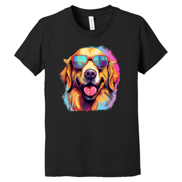 Golden Retriever With Glasses - Youth Jersey Short Sleeve Tee Thumbnail
