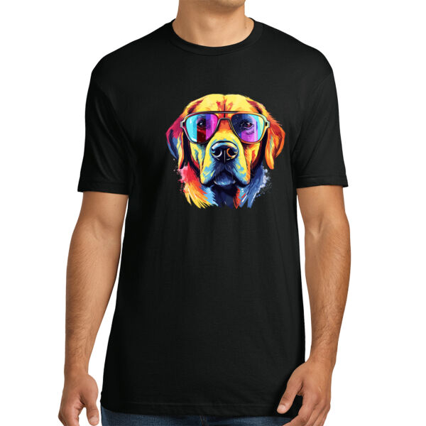 Labrador With Glasses - Unisex Premium Cotton T-Shirt Thumbnail