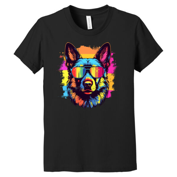 German Shepherd With Glasses - Youth Jersey Short Sleeve Tee Thumbnail