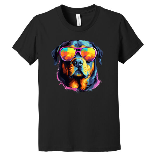 Rottweiler With Glasses - Youth Jersey Short Sleeve Tee Thumbnail
