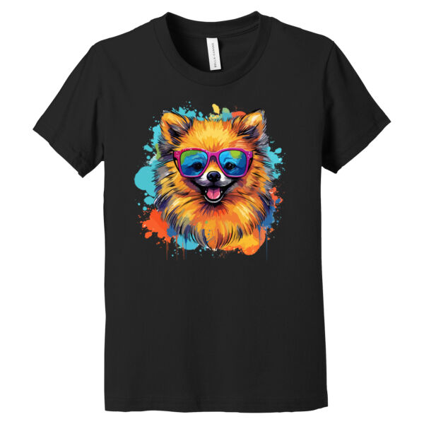 Pomeranian With Glasses - Youth Jersey Short Sleeve Tee Thumbnail