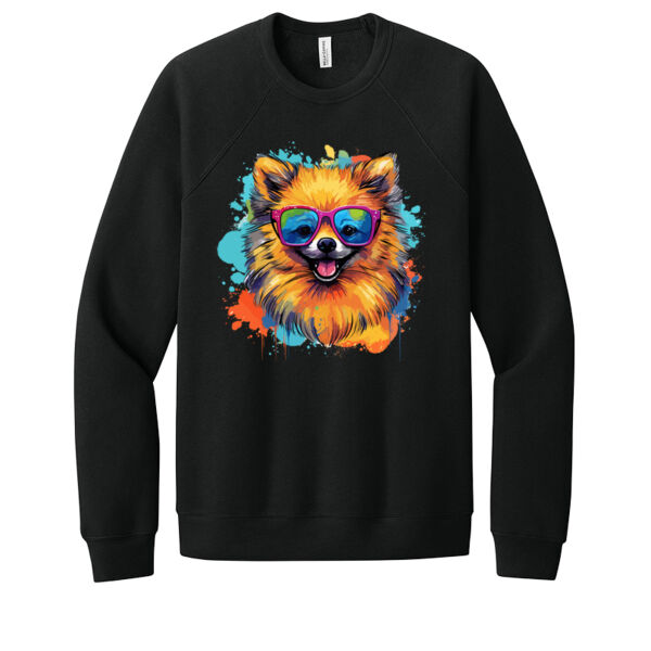 Pomeranian With Glasses - Unisex Premium Fleece Crew Sweatshirt Thumbnail