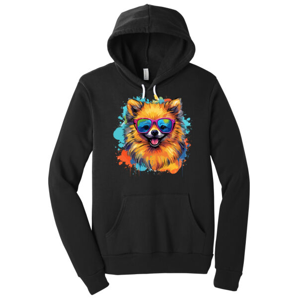 Pomeranian With Glasses - Unisex Premium Fleece Hooded Sweatshirt Thumbnail