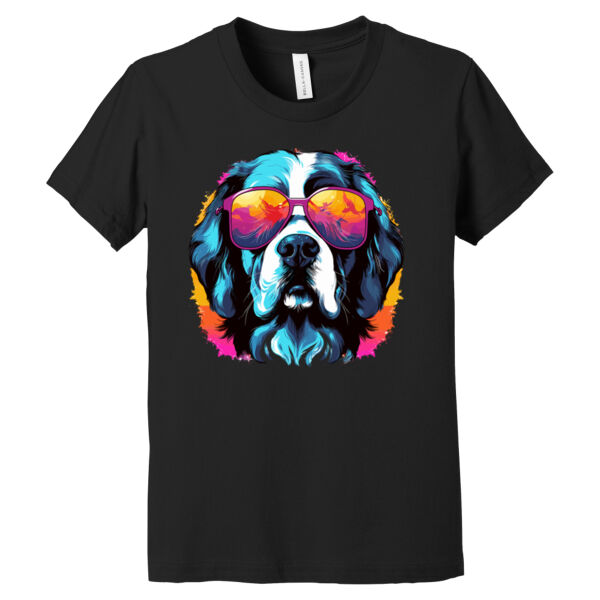 Saint Bernard With Glasses - Youth Jersey Short Sleeve Tee Thumbnail