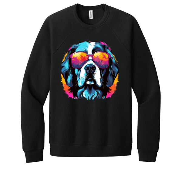 Saint Bernard With Glasses - Unisex Premium Fleece Crew Sweatshirt Thumbnail