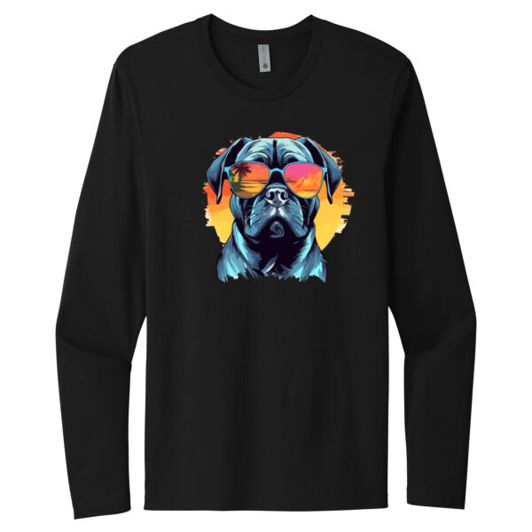 Bullmastiff With Glasses - Unisex Premium Cotton Long Sleeve T-Shirt Thumbnail