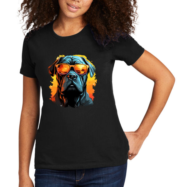 Cane Corso with Glasses - Women's Premium Cotton T-Shirt Thumbnail