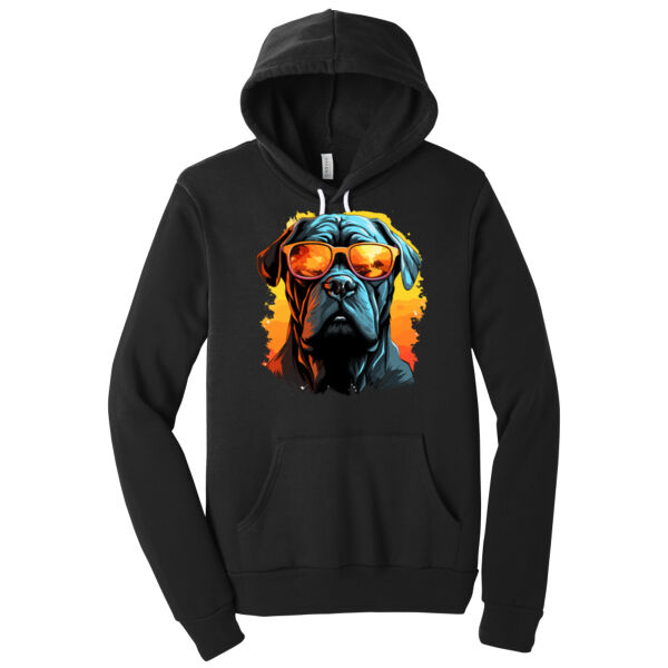 Cane Corso with Glasses - Unisex Premium Fleece Hooded Sweatshirt Thumbnail