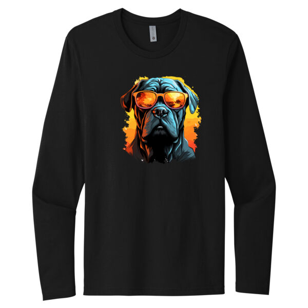 Cane Corso with Glasses - Unisex Premium Cotton Long Sleeve T-Shirt Thumbnail