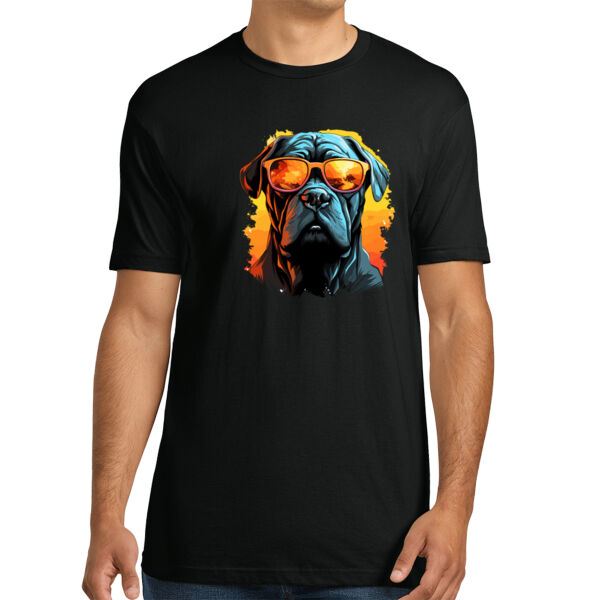 Cane Corso with Glasses - Unisex Premium Cotton T-Shirt Thumbnail