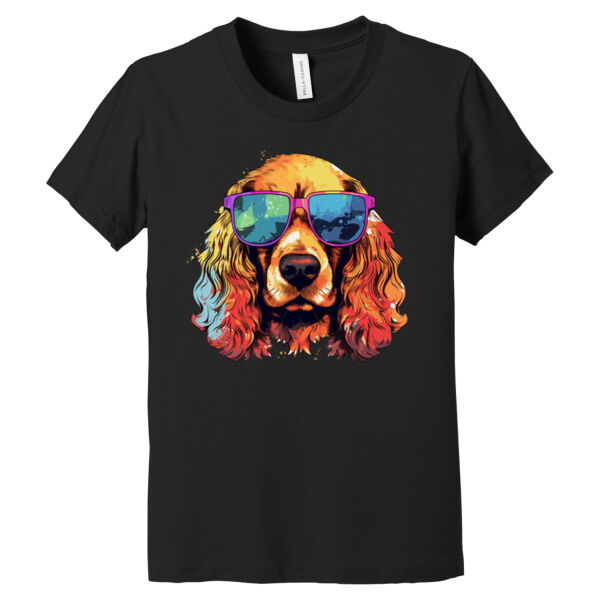 Cocker Spaniel With Glasses - Youth Jersey Short Sleeve Tee Thumbnail